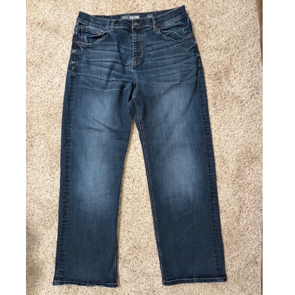 BKE Seth Straight Leg Mens Jeans 36R Dark Wash Stretch Denim Blue 36 x 32